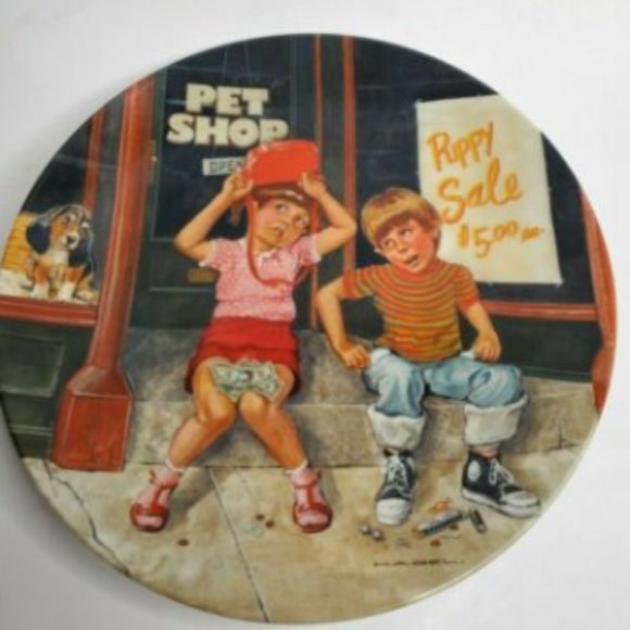 1982 Royal Manor Porc "The Pet Shop" Coll Plate - Picture 1 of 3